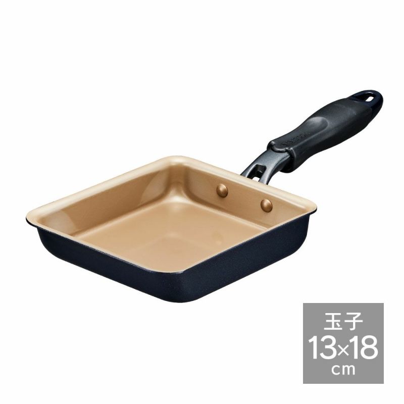 【ガス】evercook ガス軽量玉子焼13×18cm ネイビー  ※7/30〜8/5迄に順次発送予定