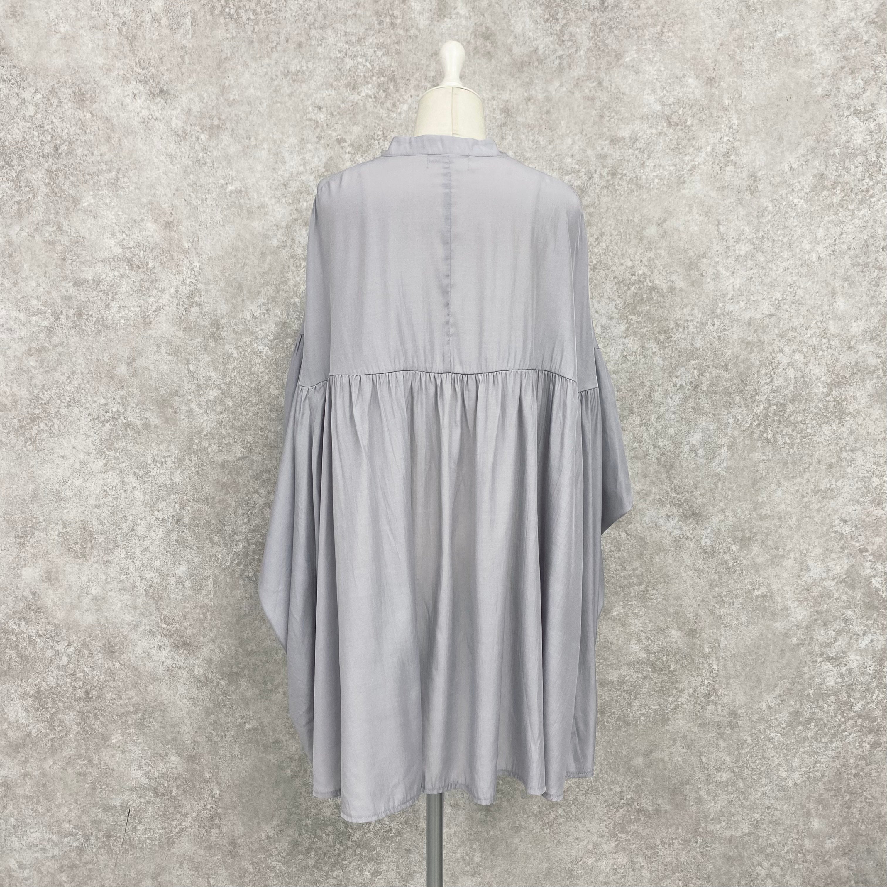 【ASYMM】COCOON FLOW SHIRT -blue gray-