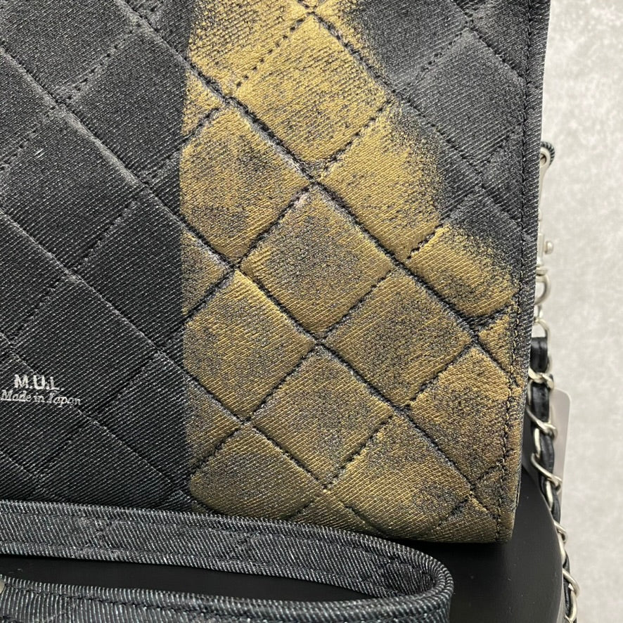 【MUL106-GL】キューブショルダー デニムレザーキルティング(ブラック) ゴールドライン ※10/29〜11/2より弊社事務所から順次発送