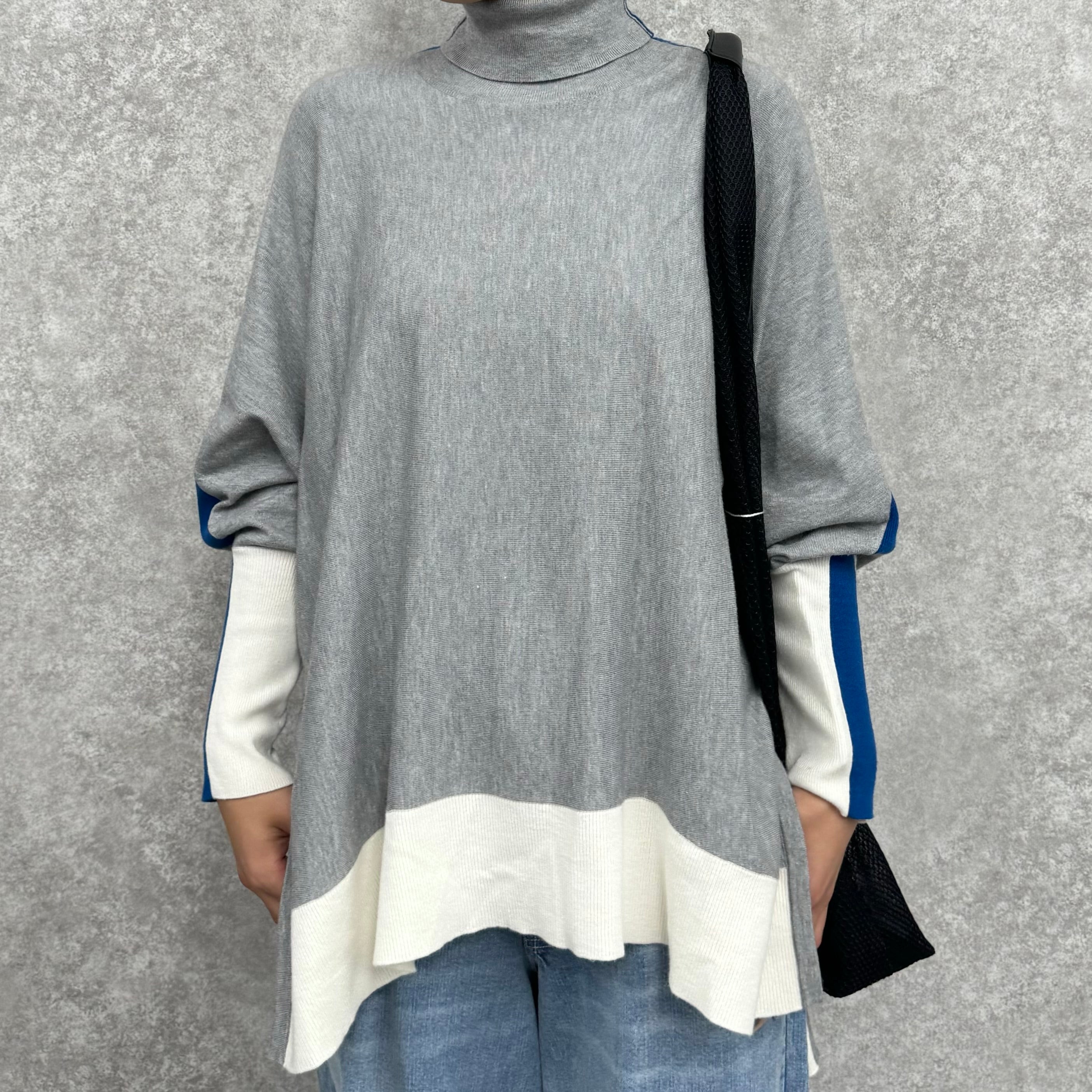 【PRIORITY】ニットラインプルオーバー  グレー  38サイズ ※10月上旬より順次発送予定