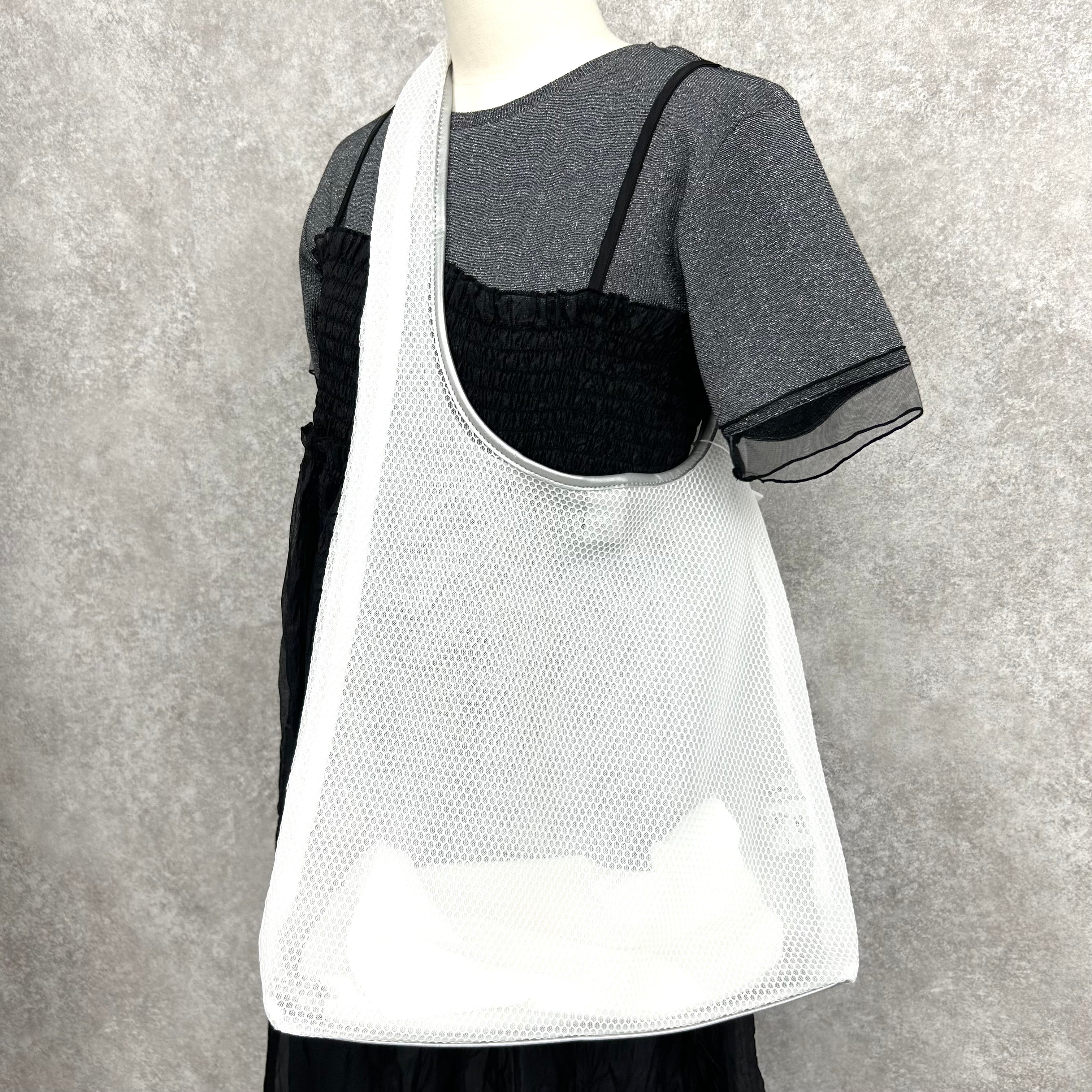 【開始5分セール🉐】巾着付きメッシュBAG  -オフシロ- ※8/27〜9/2より順次発送