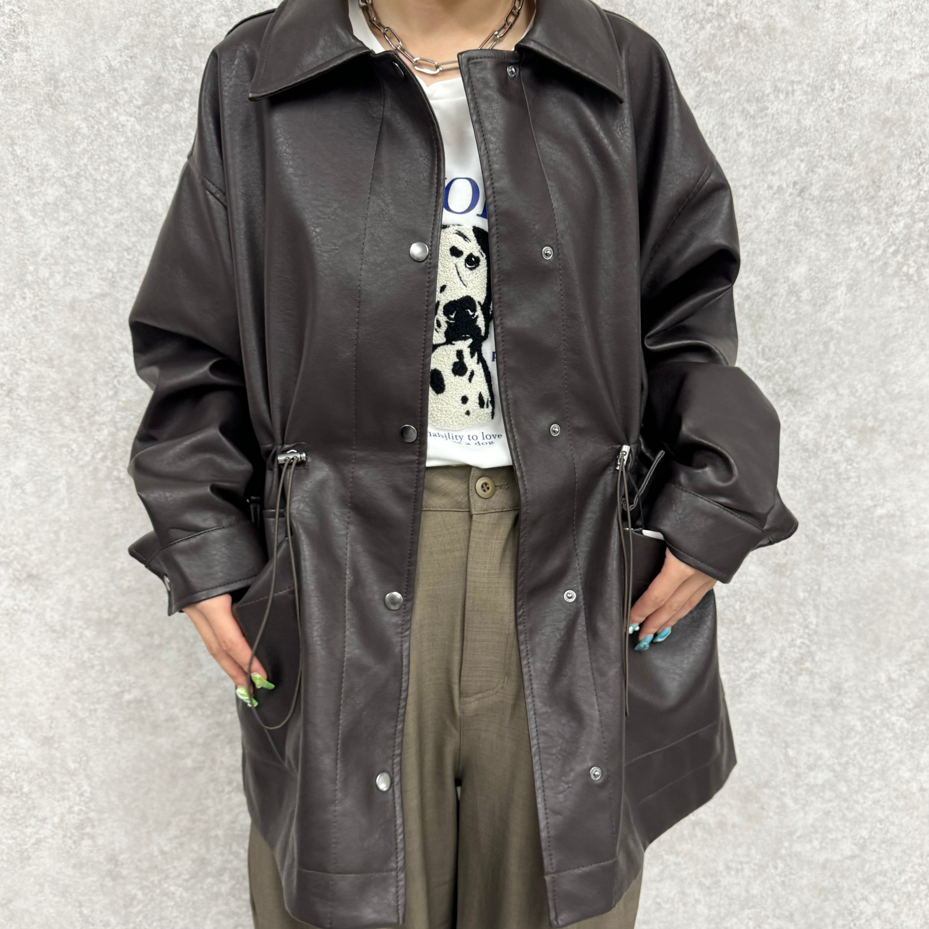 ウエストドロストカバーオールジャケット ブラウン ※8/20〜8/26より順次配送