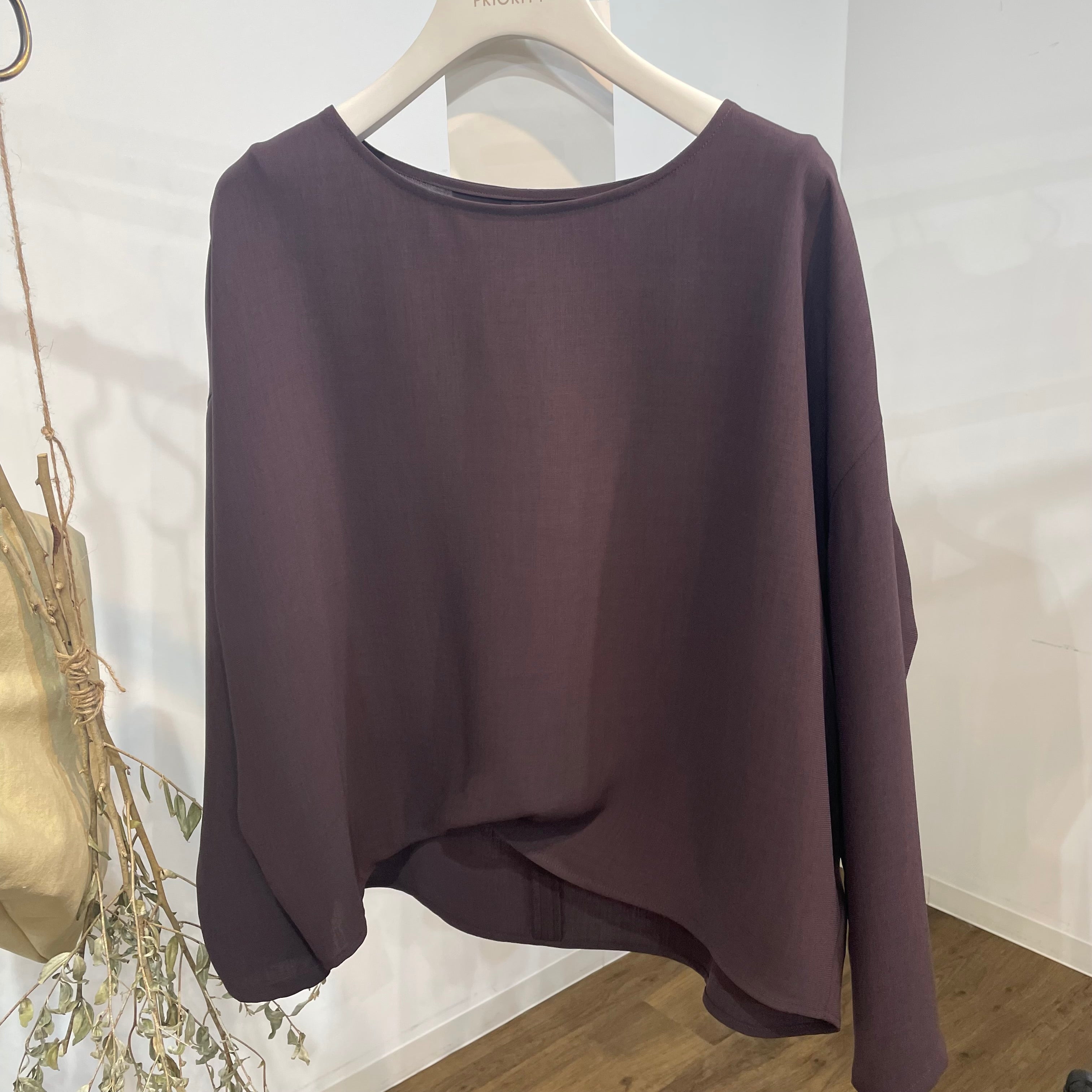 【予約】【PRIORITY】ひとつまみトップス  ブラウン ※2月上旬より順次発送