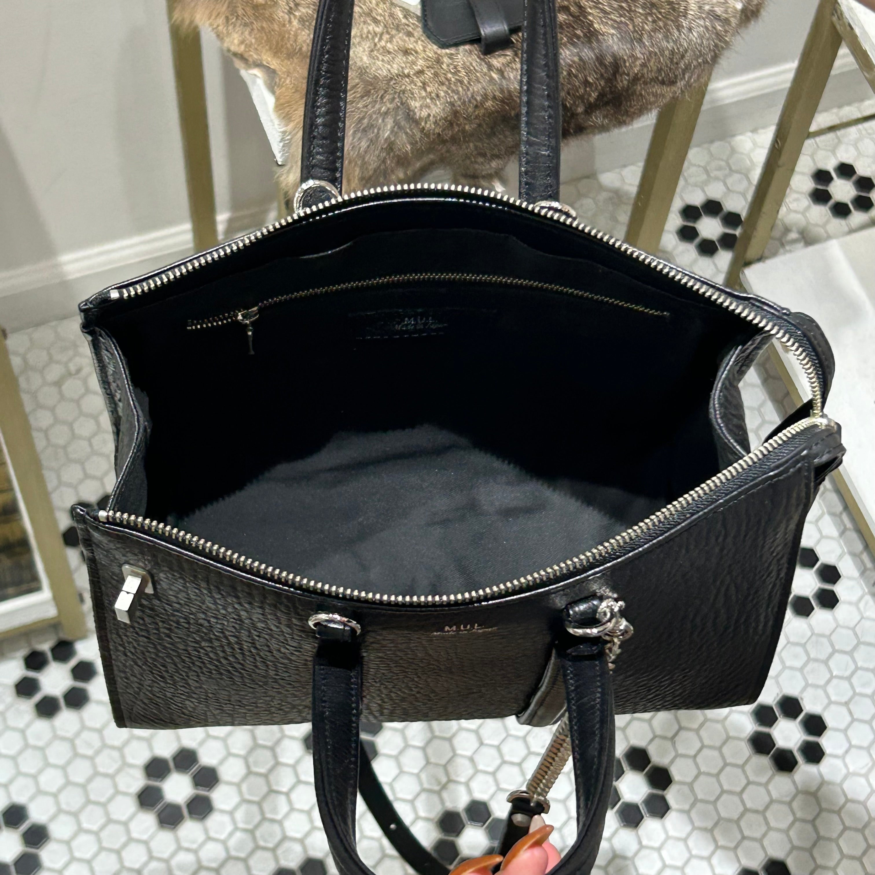 ⚠️予約【MUL111-201349-2】stud series ボストンバックM -レザーショルダーブラック- ※R7. 6月末納品予定