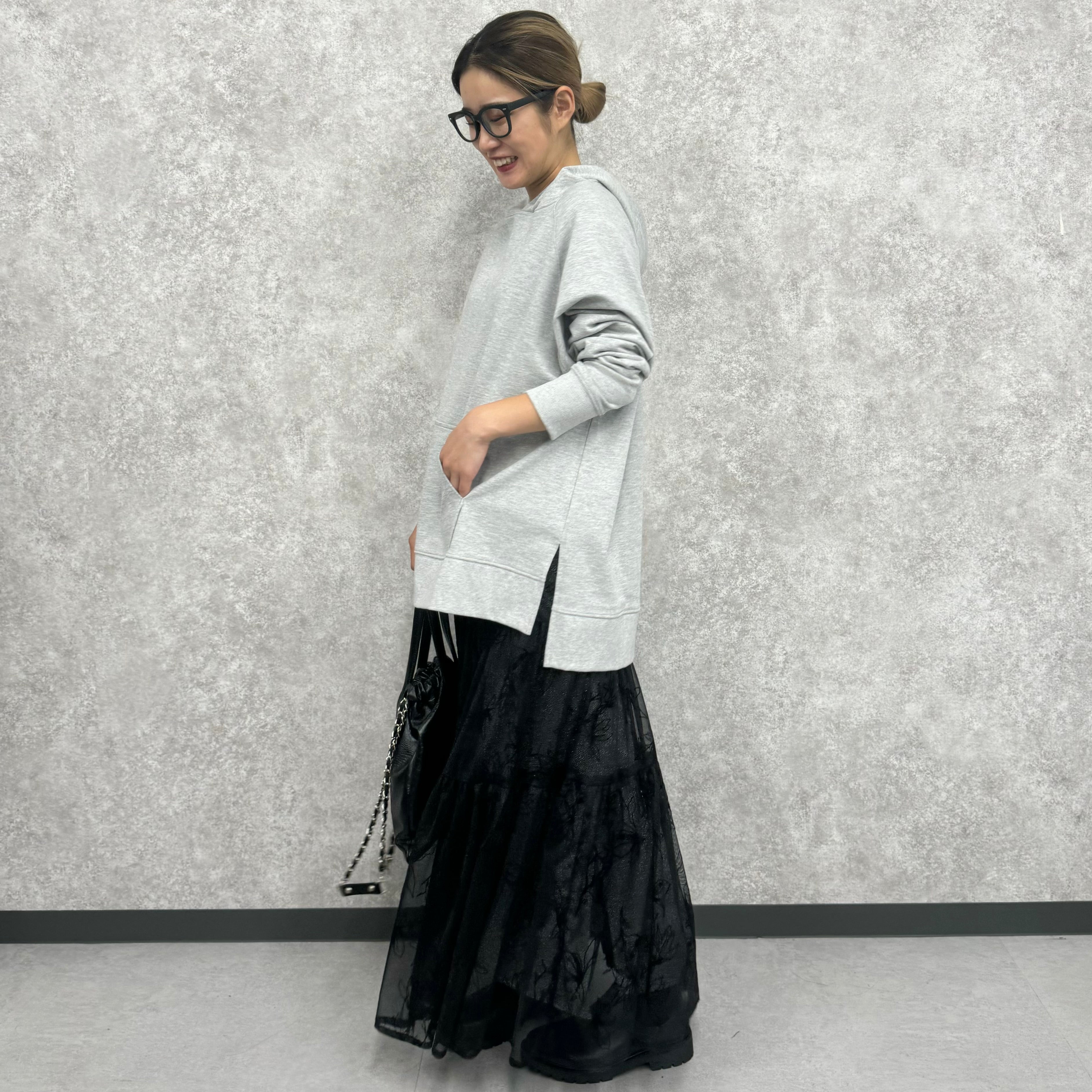 コットン裏毛フーディプルオーバー -グレー-   ※1/28〜2/3頃より順次発送予定