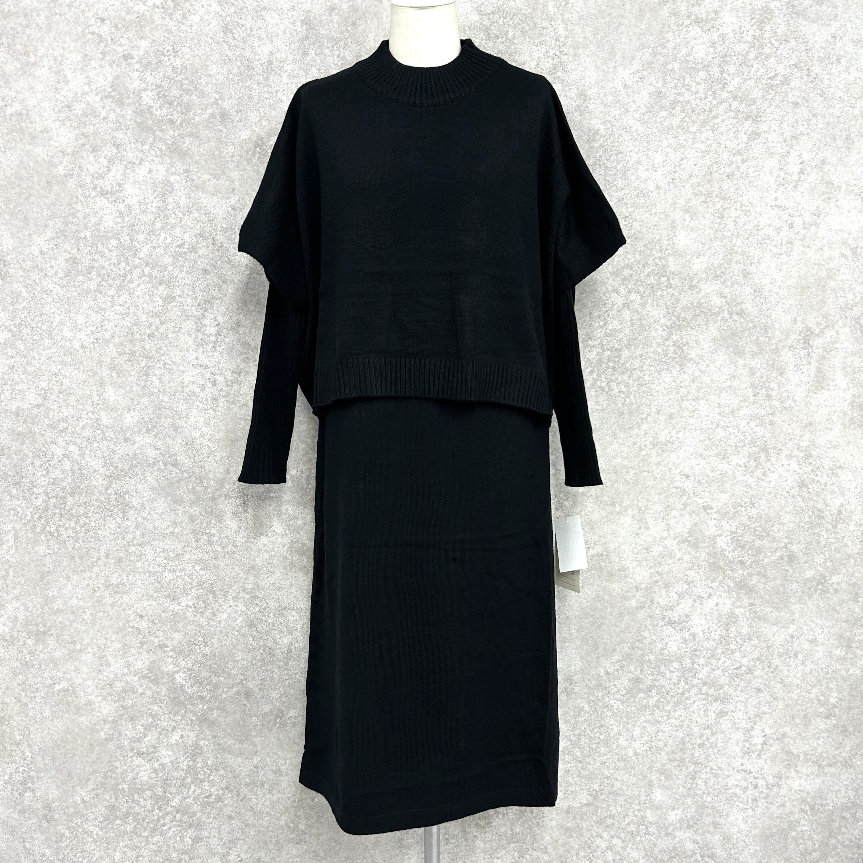 セットニットワンピース  -ブラック-  ※ハンガー納品 ※12月上旬頃より順次発送