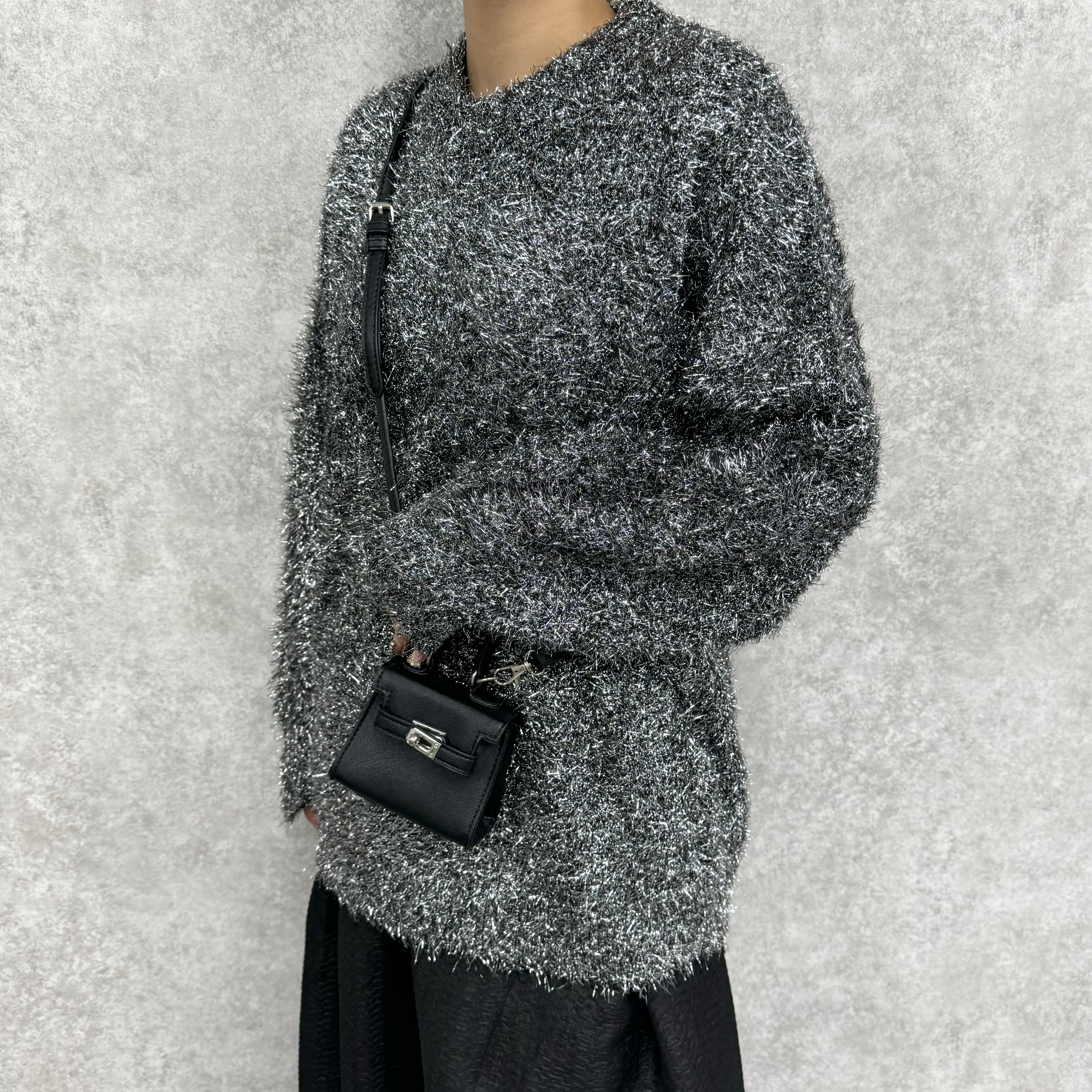 グリッターニットトップス -ブラック-  ※9/10~16より順次発送予定