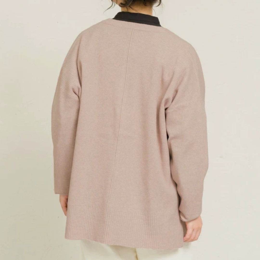 もちもちリブニットオーバーサイズカーディガン ピンク ※10/28~11/2頃より順次配送予定