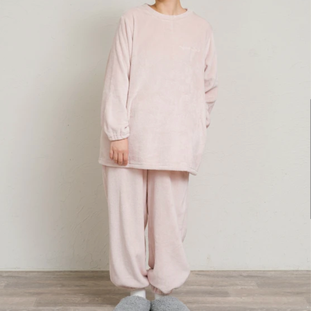 フランネルチュニック上下セット -ピンク- ※10/28~11/2頃より順次配送予定