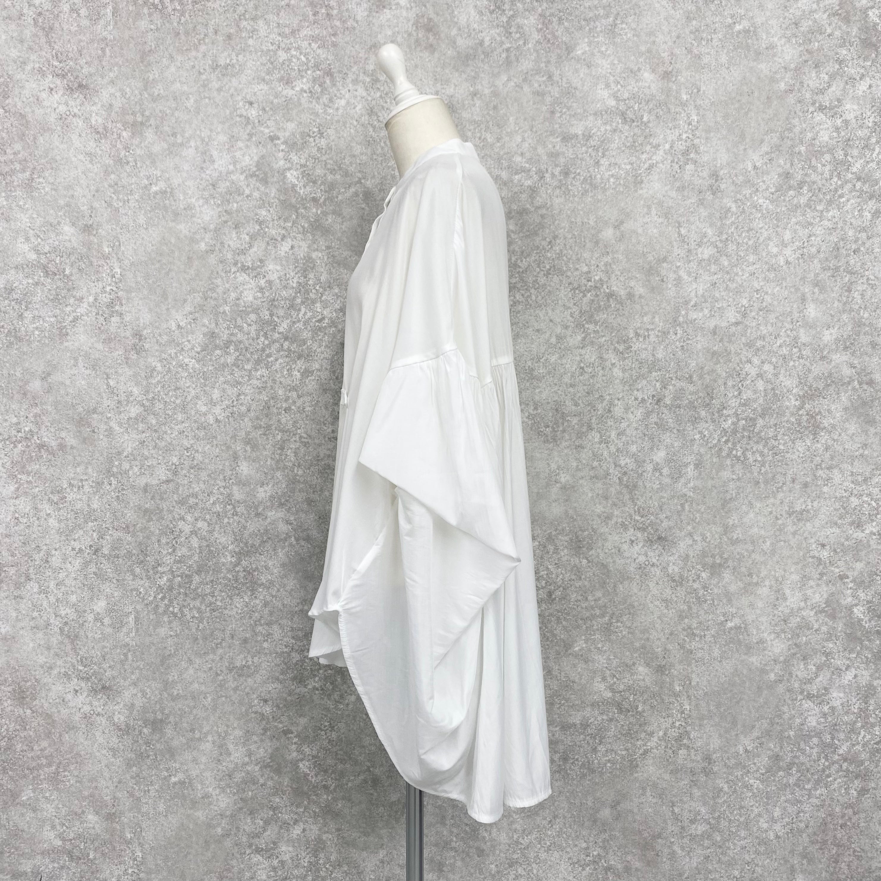【ASYMM】COCOON FLOW SHIRT -white-