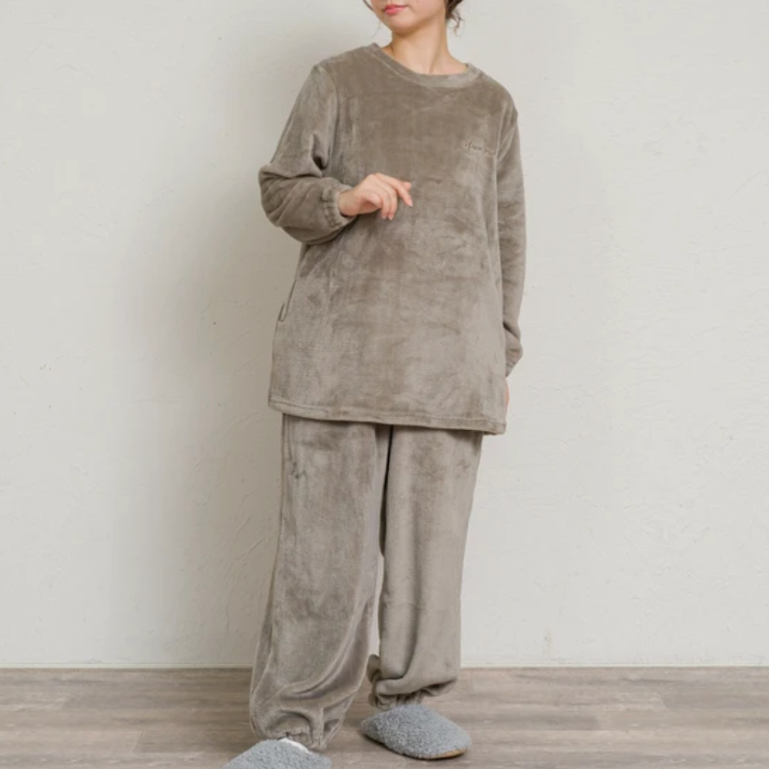 フランネルチュニック上下セット -モカ- ※10/28~11/2頃より順次配送予定