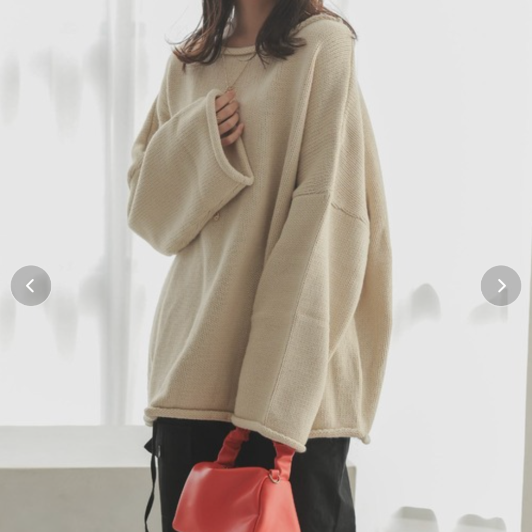 ボートネックオーバーニット -サンドベージュ- ※10/29〜11/4より順次配送