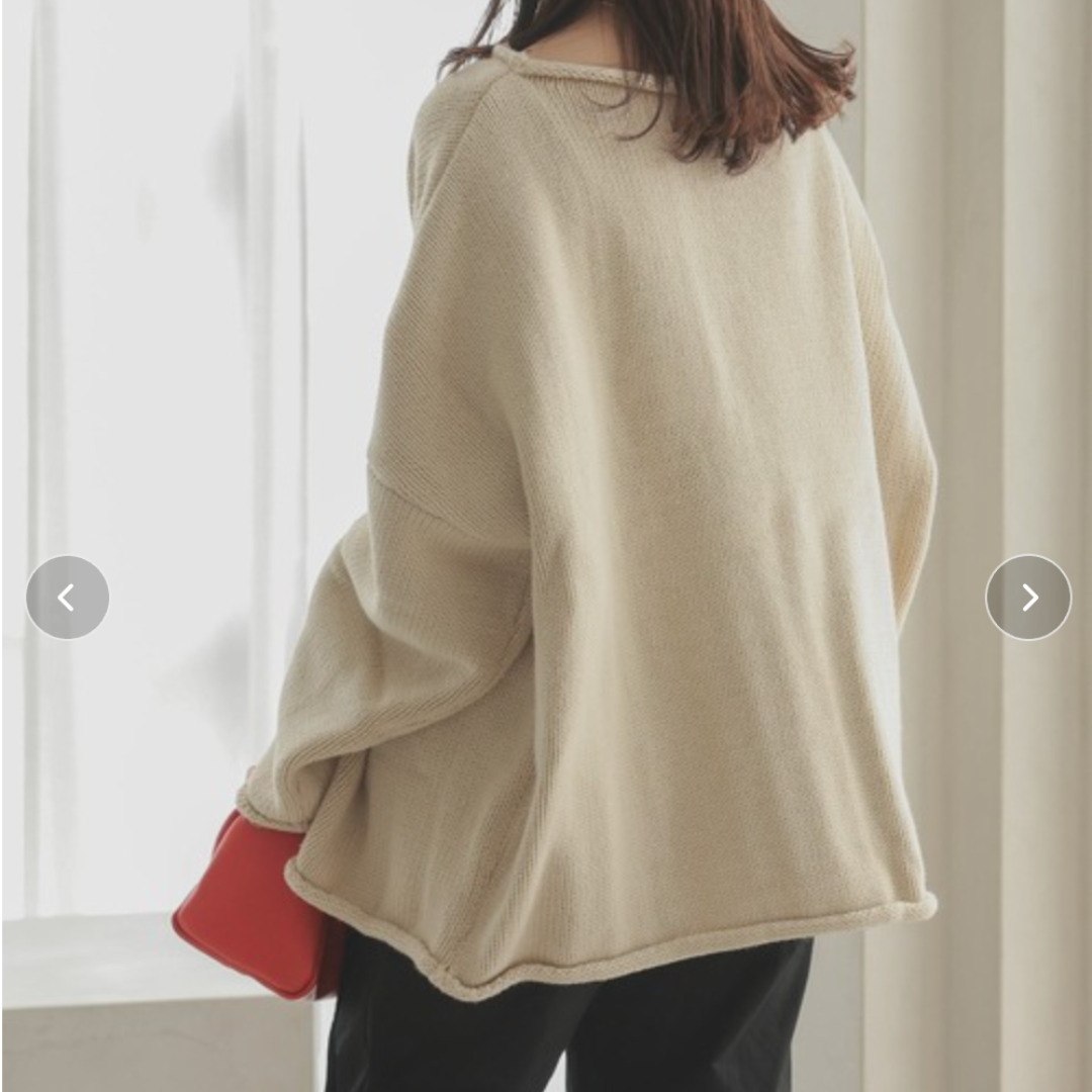 ボートネックオーバーニット -サンドベージュ- ※10/29〜11/4より順次配送