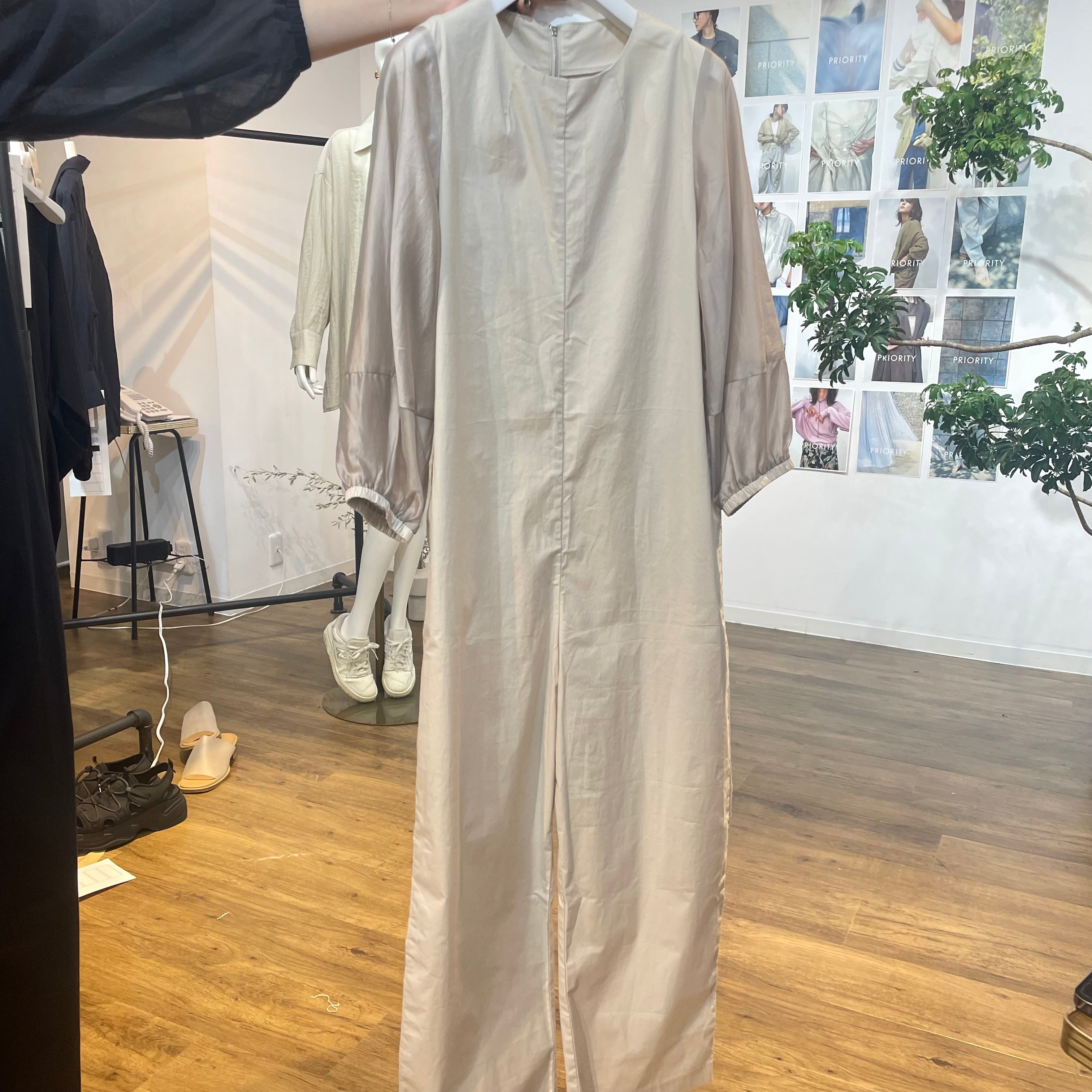 【予約】【PRIORITY】ロングスリーブオールインワン グレー ※2月上旬より順次発送