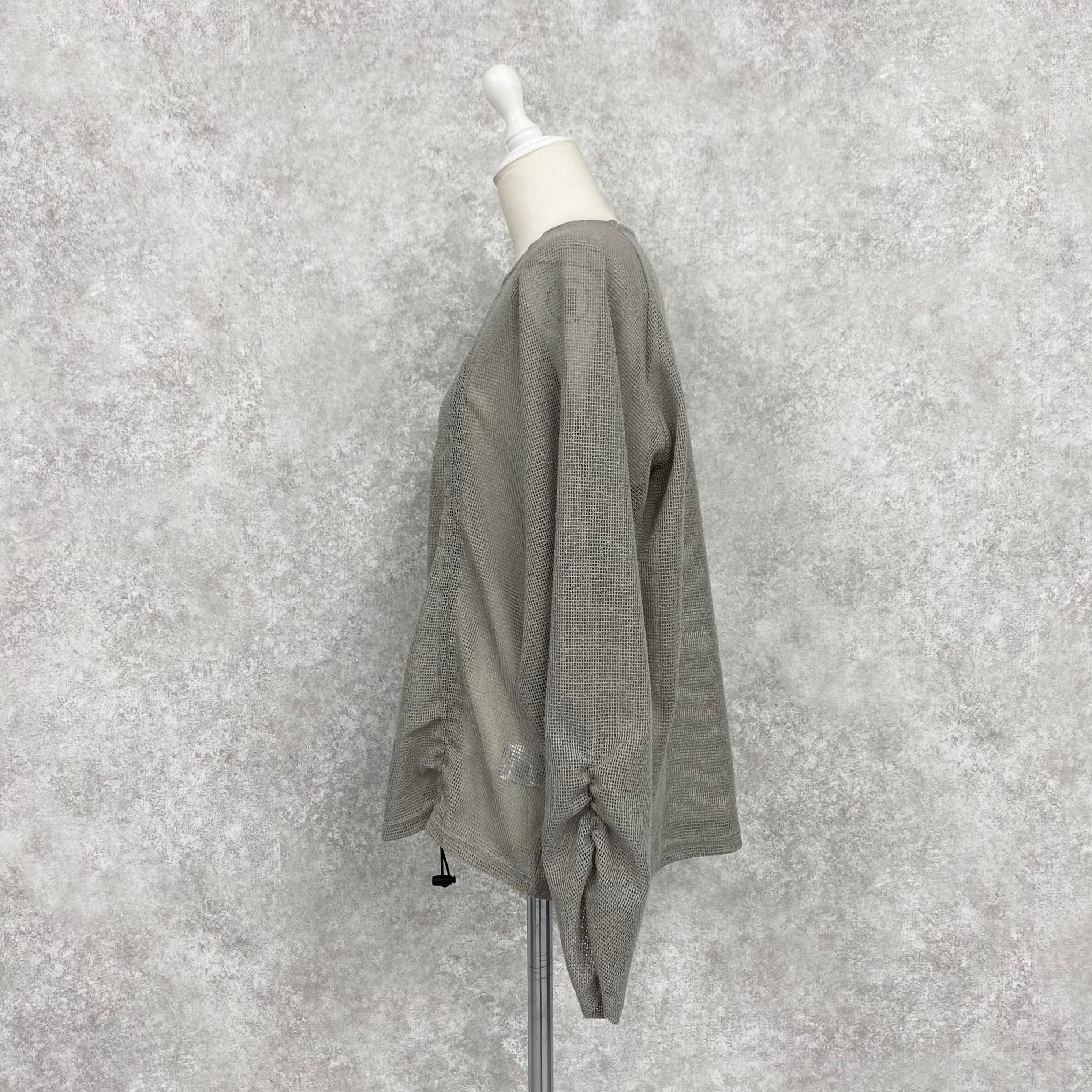 【ASYMM】TWIST LINE MESH TOPS -gray-