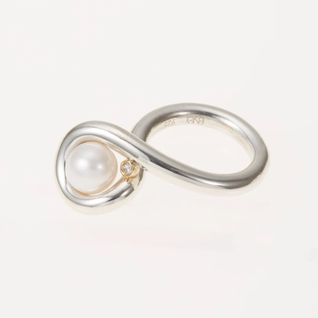 【ENEY】コントゥアー クロス パール ダイヤモンド リング ※10/22〜28より弊社事務所から発送