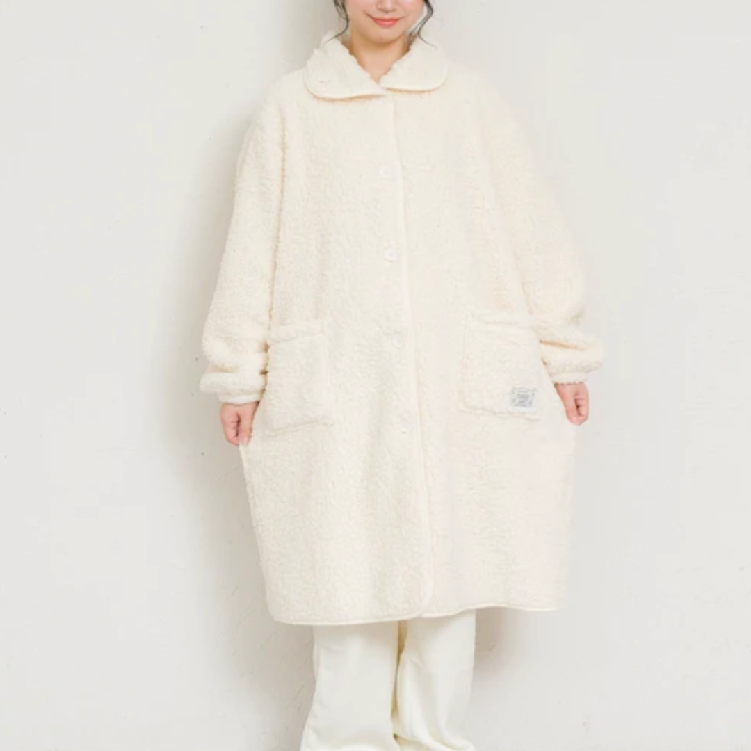 Furry ボアブランケットローブ -ホワイト- ※11/19-25頃より順次配送予定