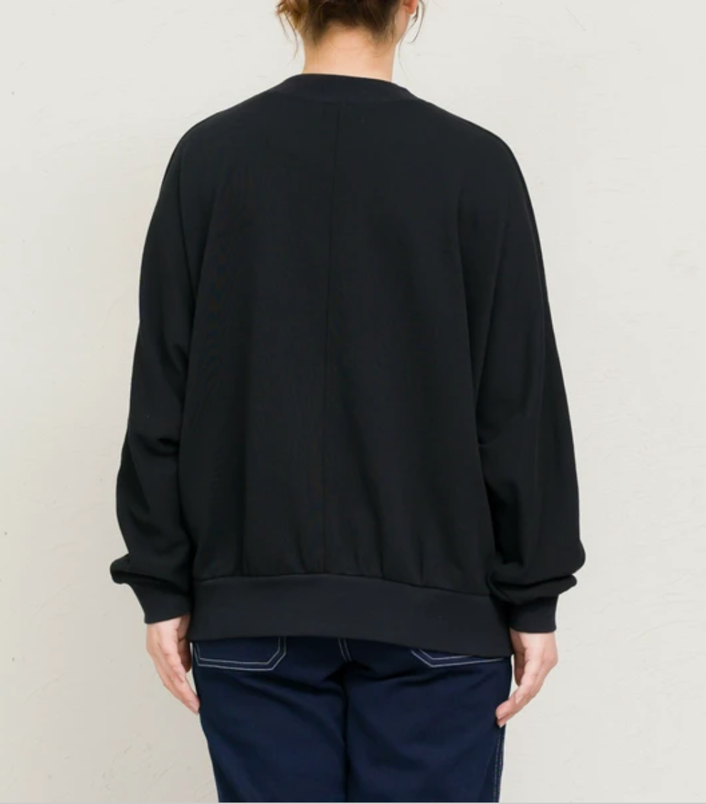 【予約】TC裏毛ドルマンスリーブプルオーバー -ブラック-  ※9月下旬より順次発送