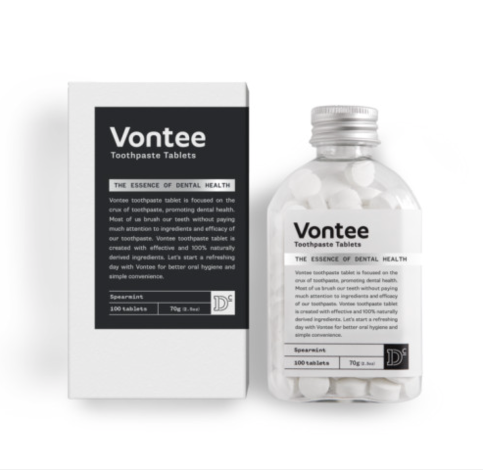【Vontee】ボンティー固体歯磨き粉 スペアミント 100粒(70g) ※10/21-28より順次発送予定
