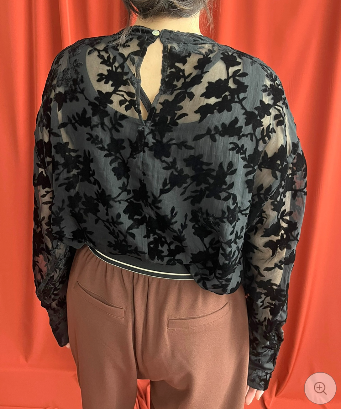 【LHELBIE】シアーベロアブラウス  -ブラック- ※10/22-28頃より順次配送予定