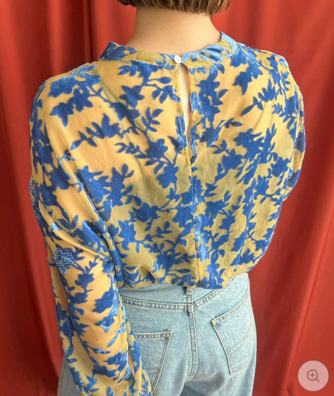 【LHELBIE】シアーベロアブラウス  -イエロー- ※10/22-28頃より順次配送予定