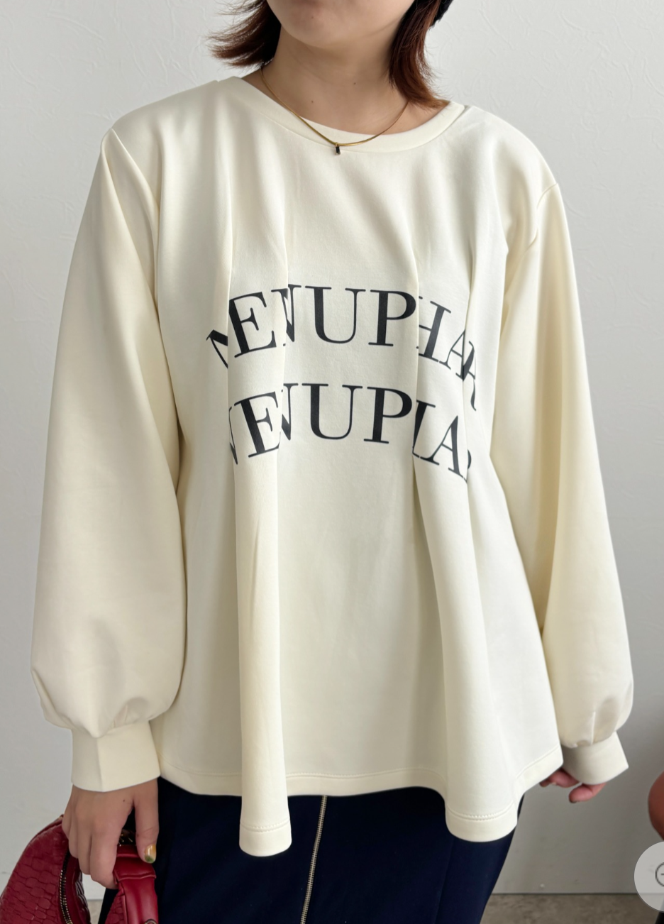 【Palm Riche】前後2WAYロゴタックTOPS  -ホワイト- ※10/22-28頃より順次配送予定