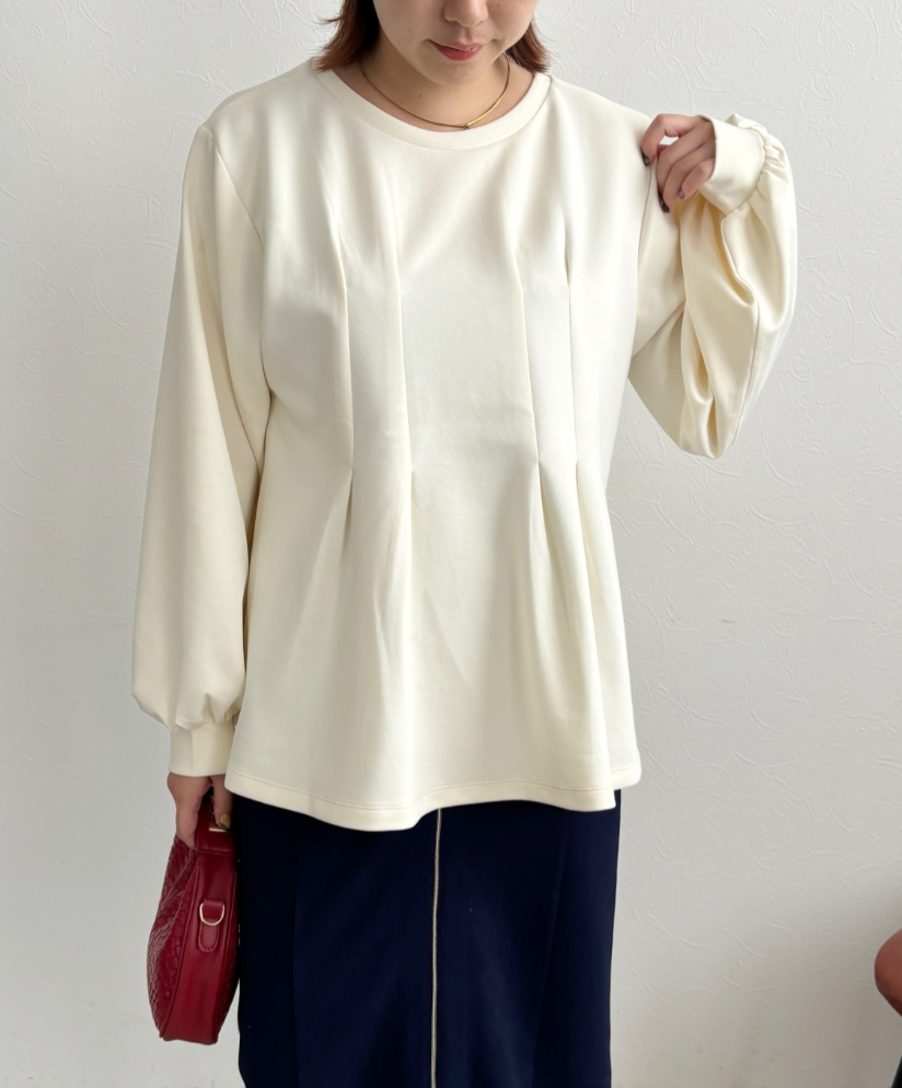 【Palm Riche】前後2WAYロゴタックTOPS  -ホワイト- ※10/22-28頃より順次配送予定