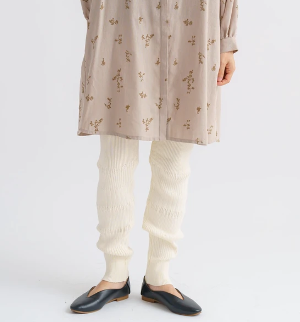 【CPT5426-02】やわらか綿ニットレギンス  -アイボリー- ※10/29-11/4頃より順次配送予定