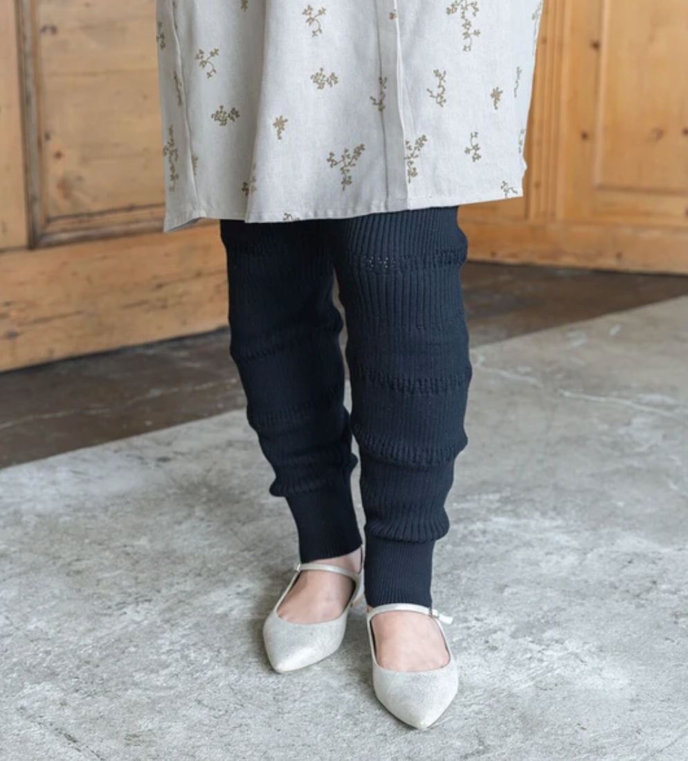 【CPT5426-07】やわらか綿ニットレギンス  -ブラック- ※10/29-11/4頃より順次配送予定