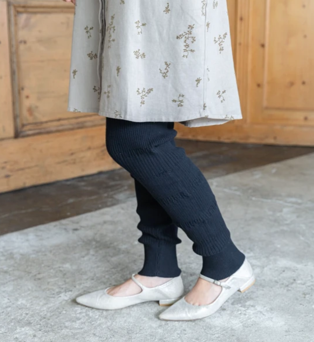 【CPT5426-07】やわらか綿ニットレギンス  -ブラック- ※10/29-11/4頃より順次配送予定