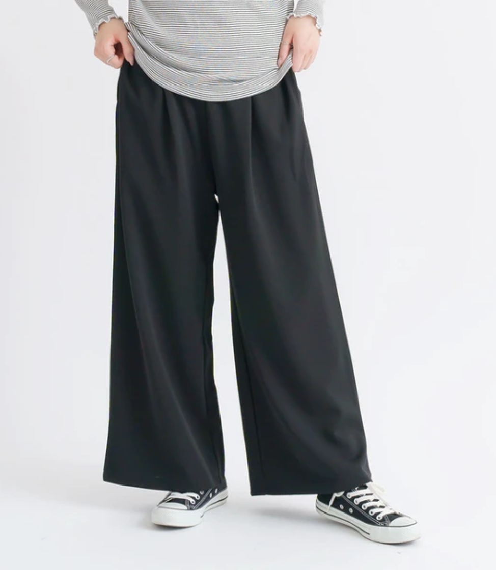 【CPC0066-07】ツイルジョーゼットイージーパンツ  -ブラック- ※10/29-11/4頃より順次配送予定