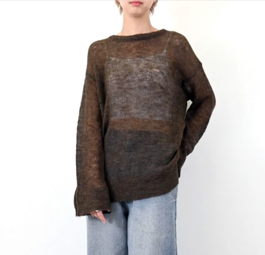 モヘアニットローゲージプルオーバー  -ダークブラウン- ※11/5~11/11頃より順次発送