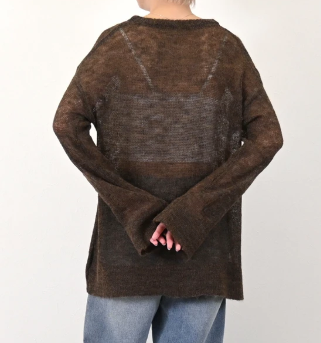 モヘアニットローゲージプルオーバー  -ダークブラウン- ※11/5~11/11頃より順次発送