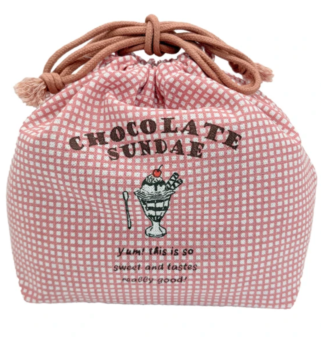 yummy sundae ランチ巾着 -レッド- ※7/16~22迄に順次発送予定