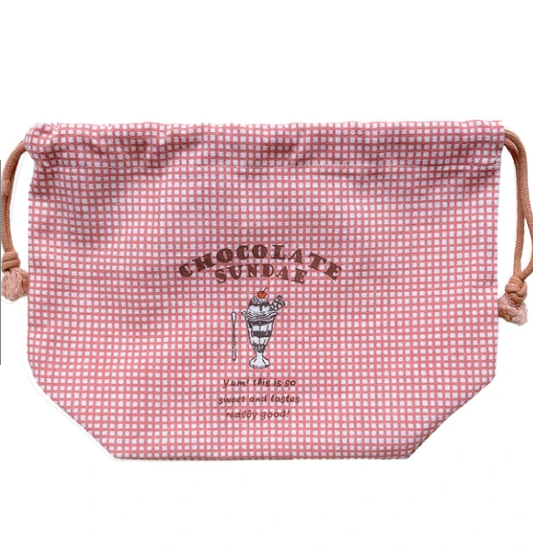 yummy sundae ランチ巾着 -レッド- ※7/16~22迄に順次発送予定