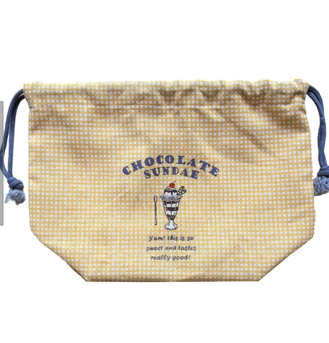 yummy sundae ランチ巾着 -イエロー- ※7/16~22迄に順次発送予定