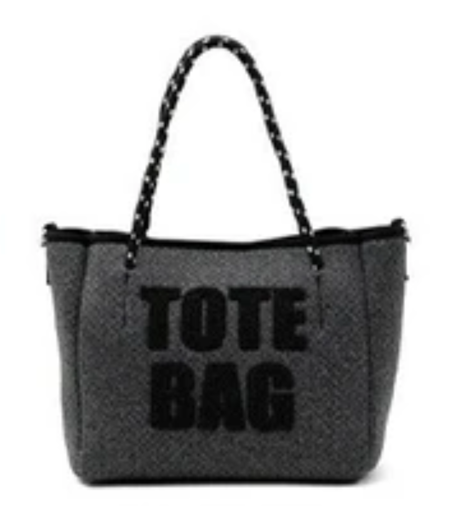 太ショルダーベルトつき2wayロゴトート -チャコール- ※7/16〜22迄に順次発送予定