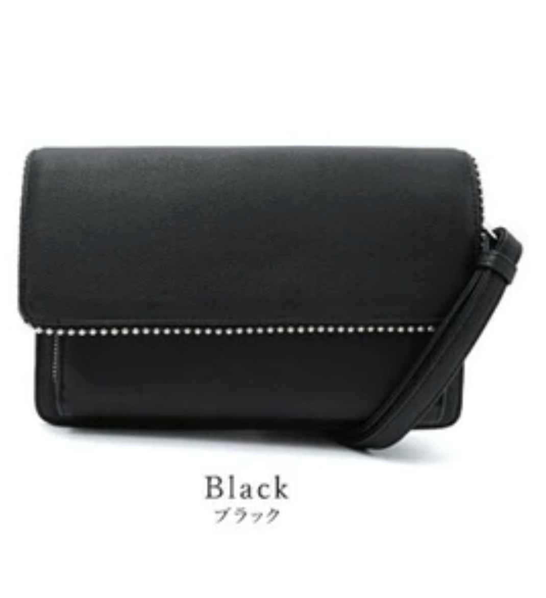 カード収納付きミニショルダーバッグ -ブラック- ※7/16~22迄に順次発送予定