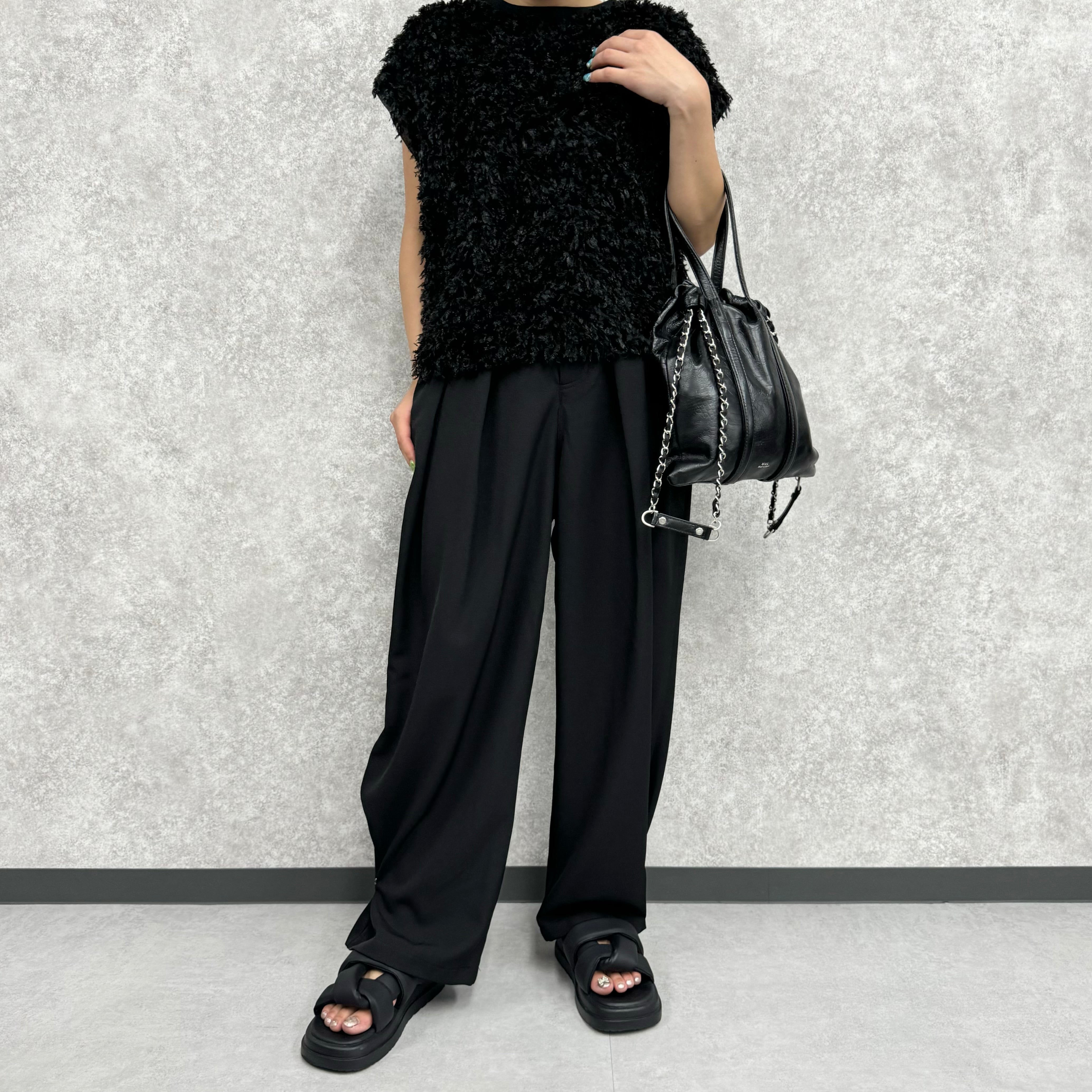 2Wayタックパンツ ブラック ※9/17〜23より順次配送