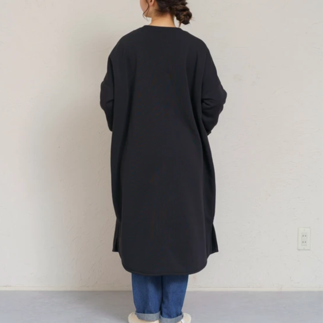 裏起毛切替デザインワンピース ブラック ※10/28~11/2頃より順次配送予定