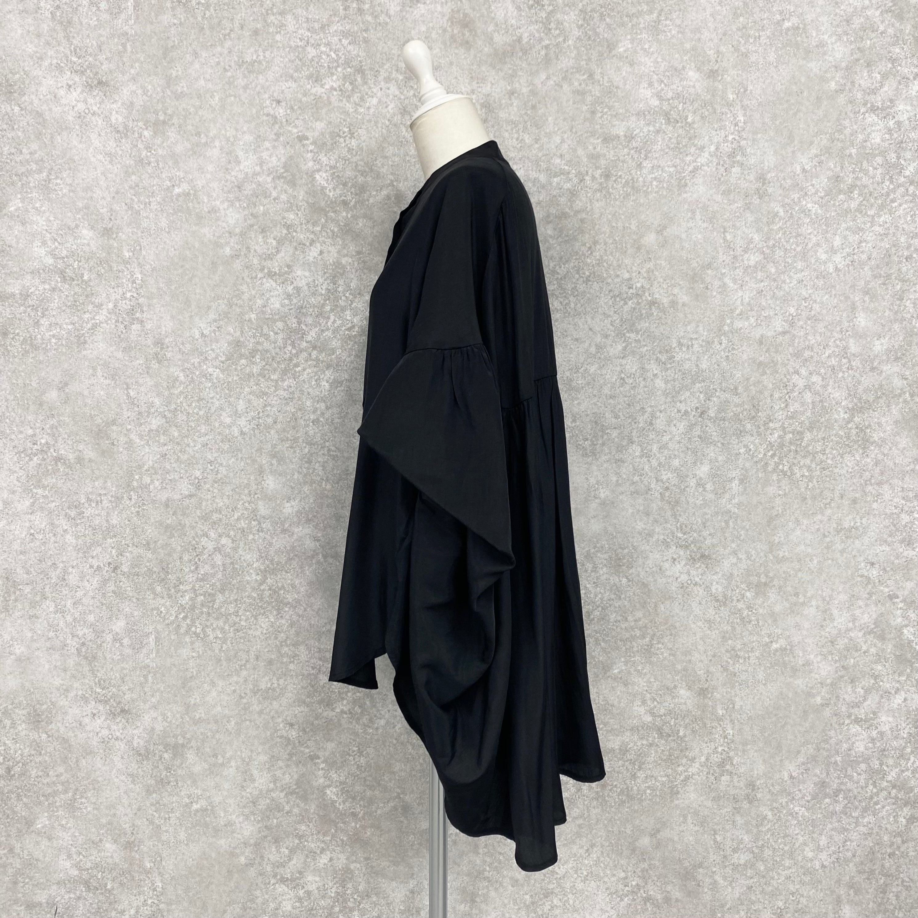 【ASYMM】COCOON FLOW SHIRT -black-