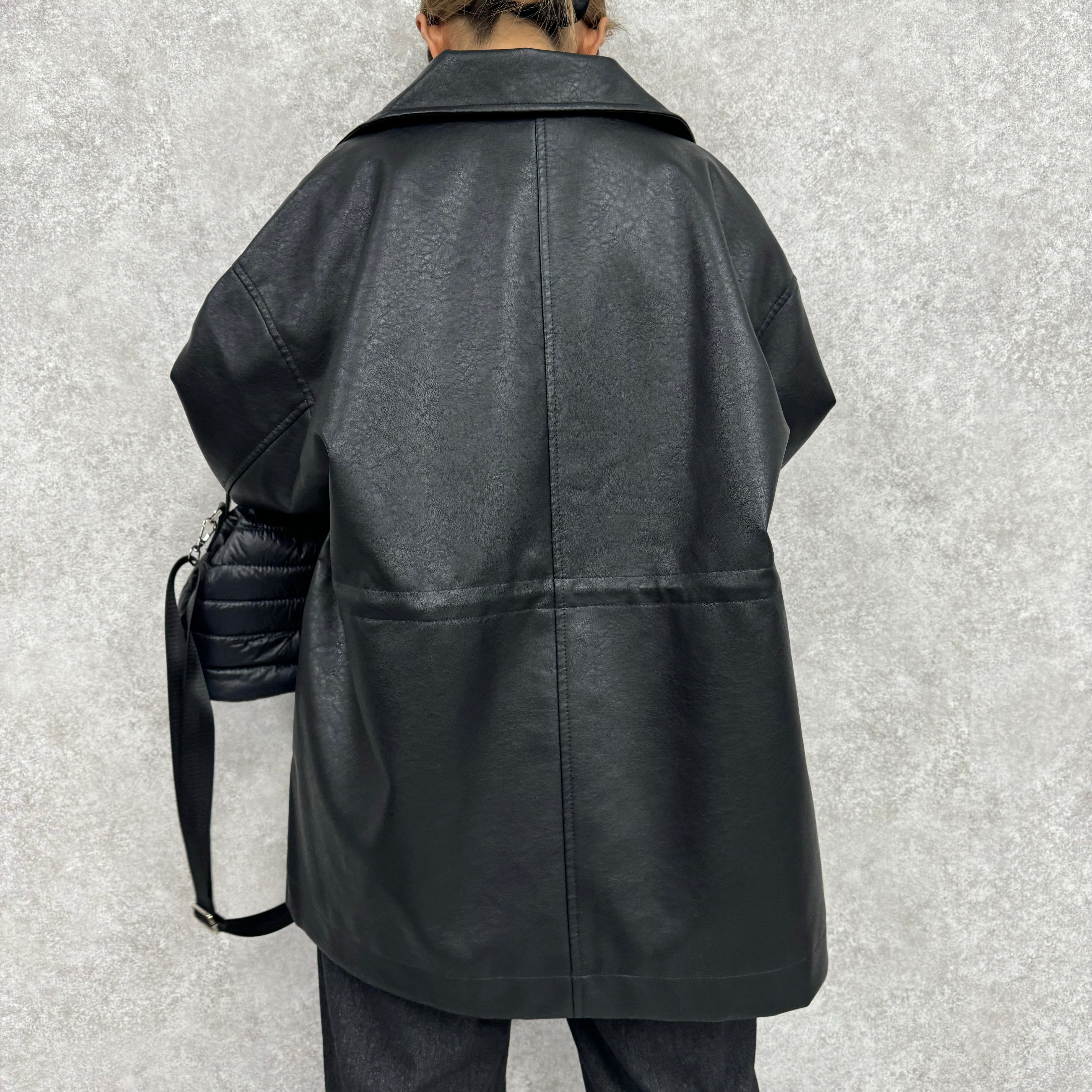 ウエストドロストカバーオールジャケット ブラック ※10/15-21頃より順次配送予定