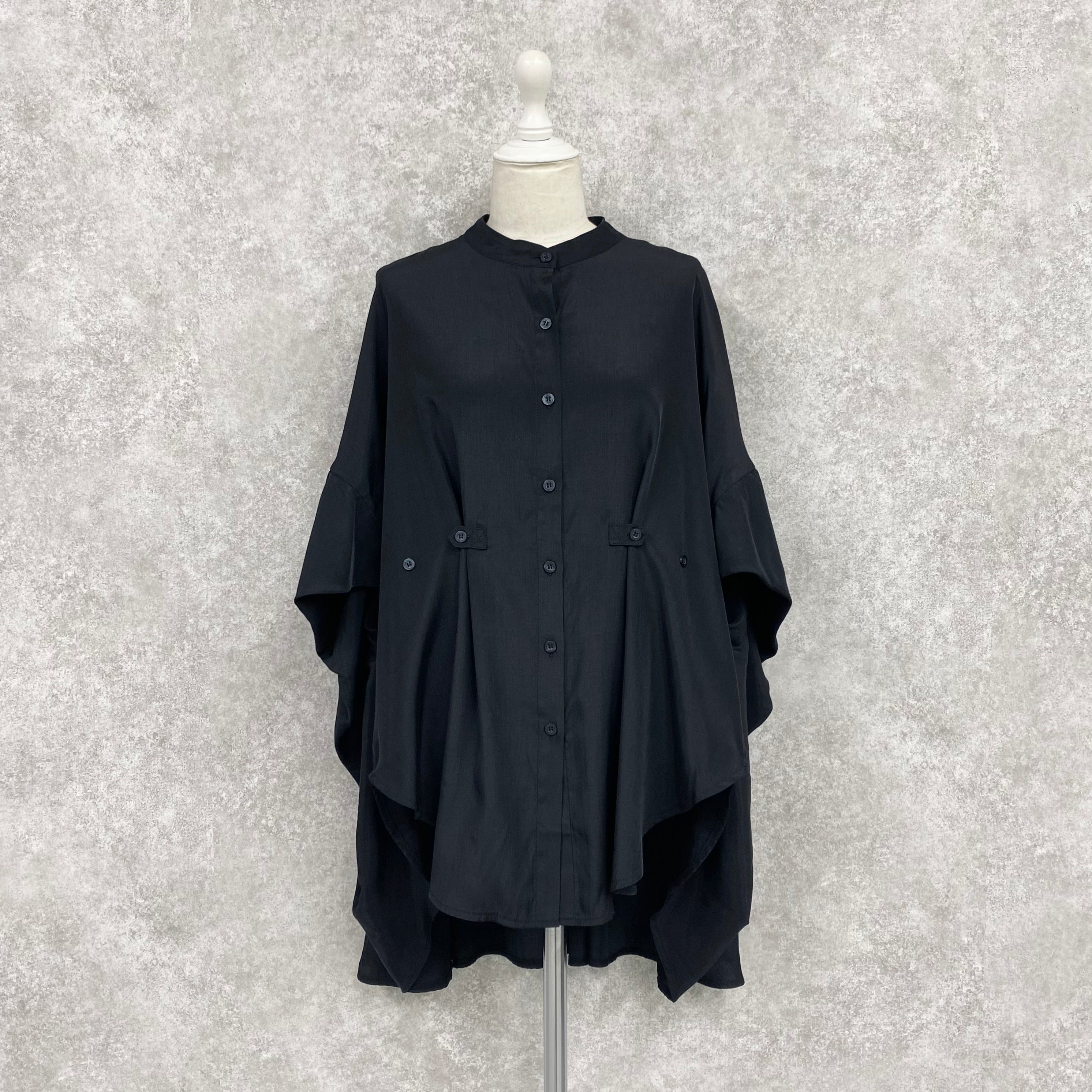 【ASYMM】COCOON FLOW SHIRT -black-