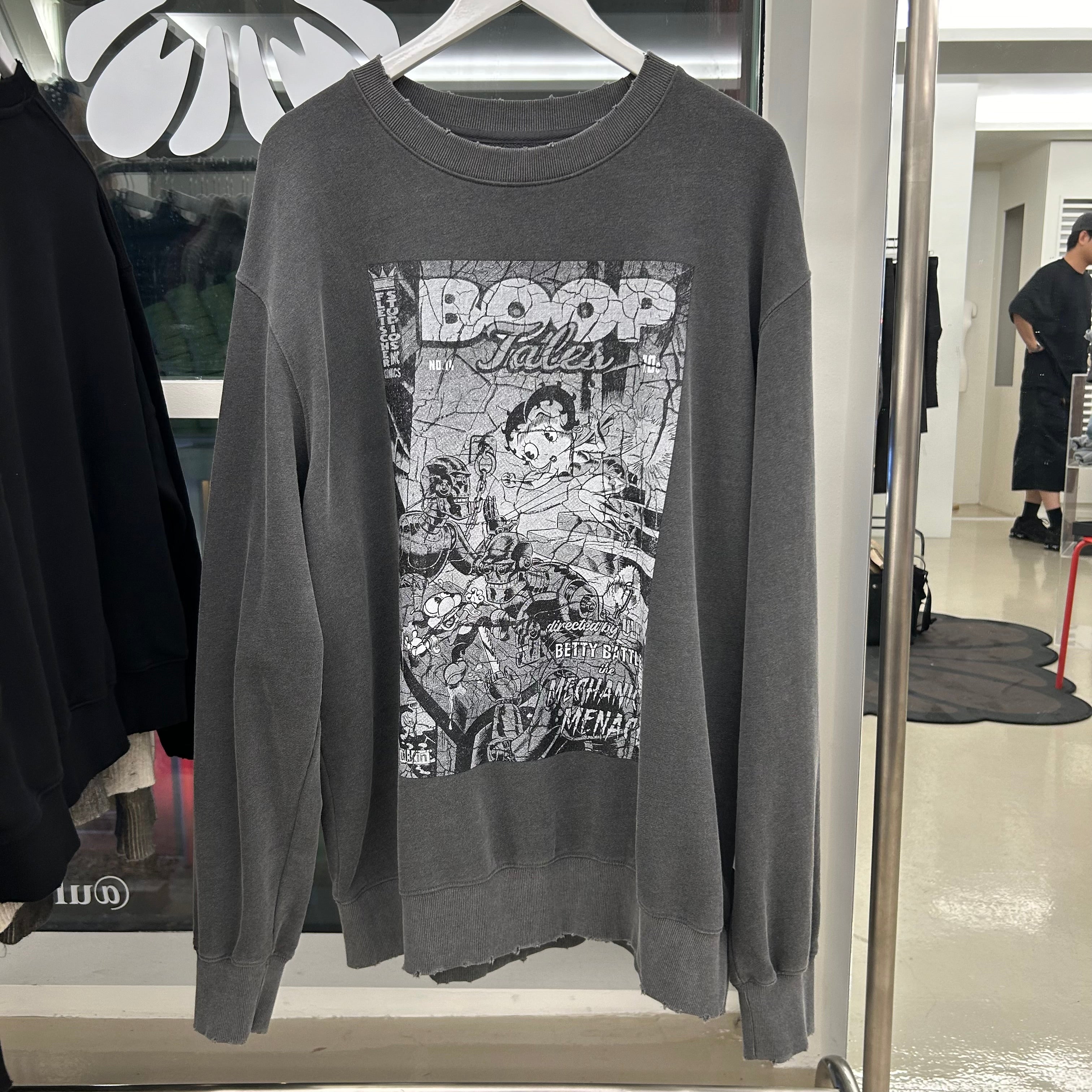 ※予約商品【ULKIN】ULKIN X BETTYBOOP Superwomen Sweatshit  -BLACK- ※12月頃より順次配送予定