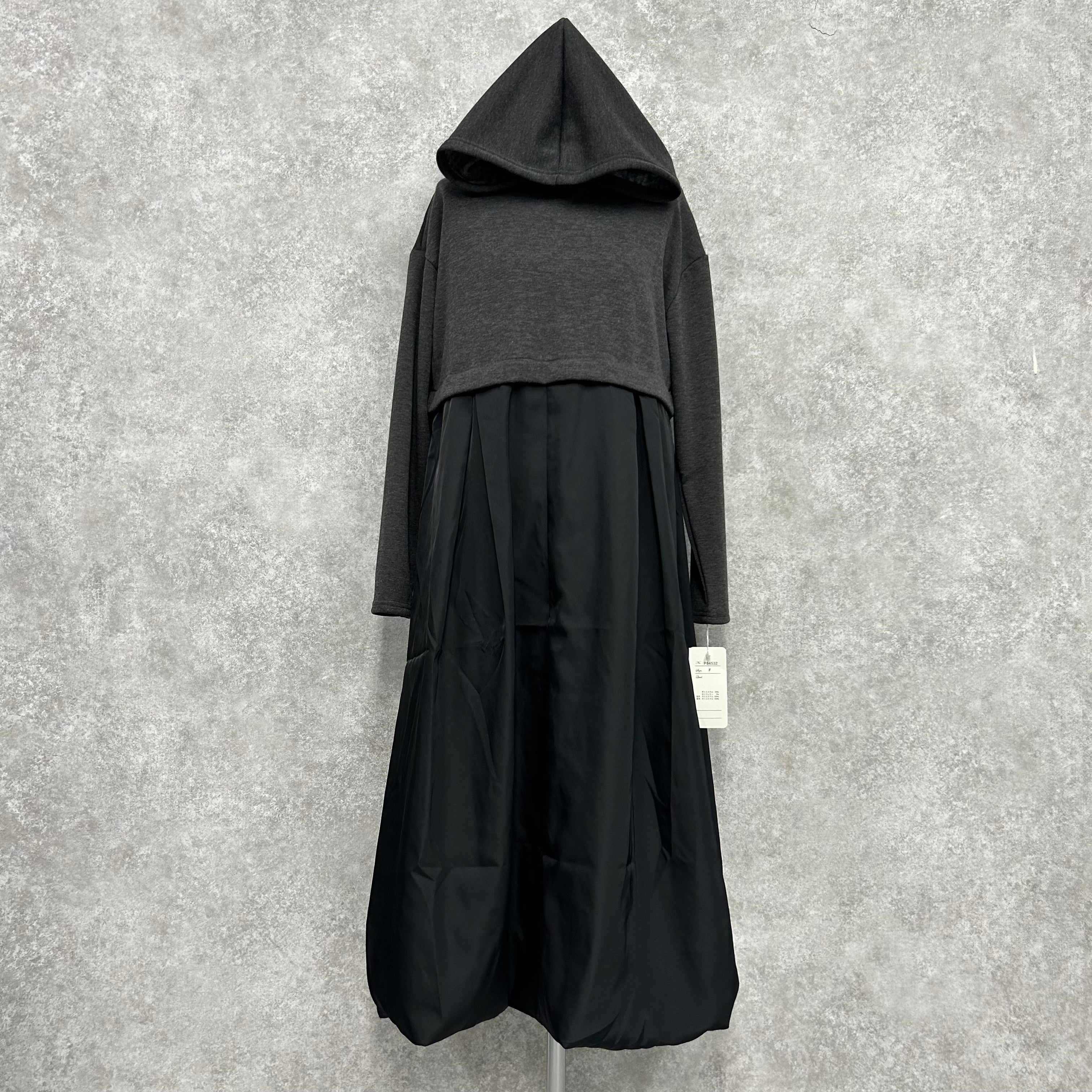 バルーンスカートワンピース -チャコール- ※10/29~11/4頃より順次発送予定