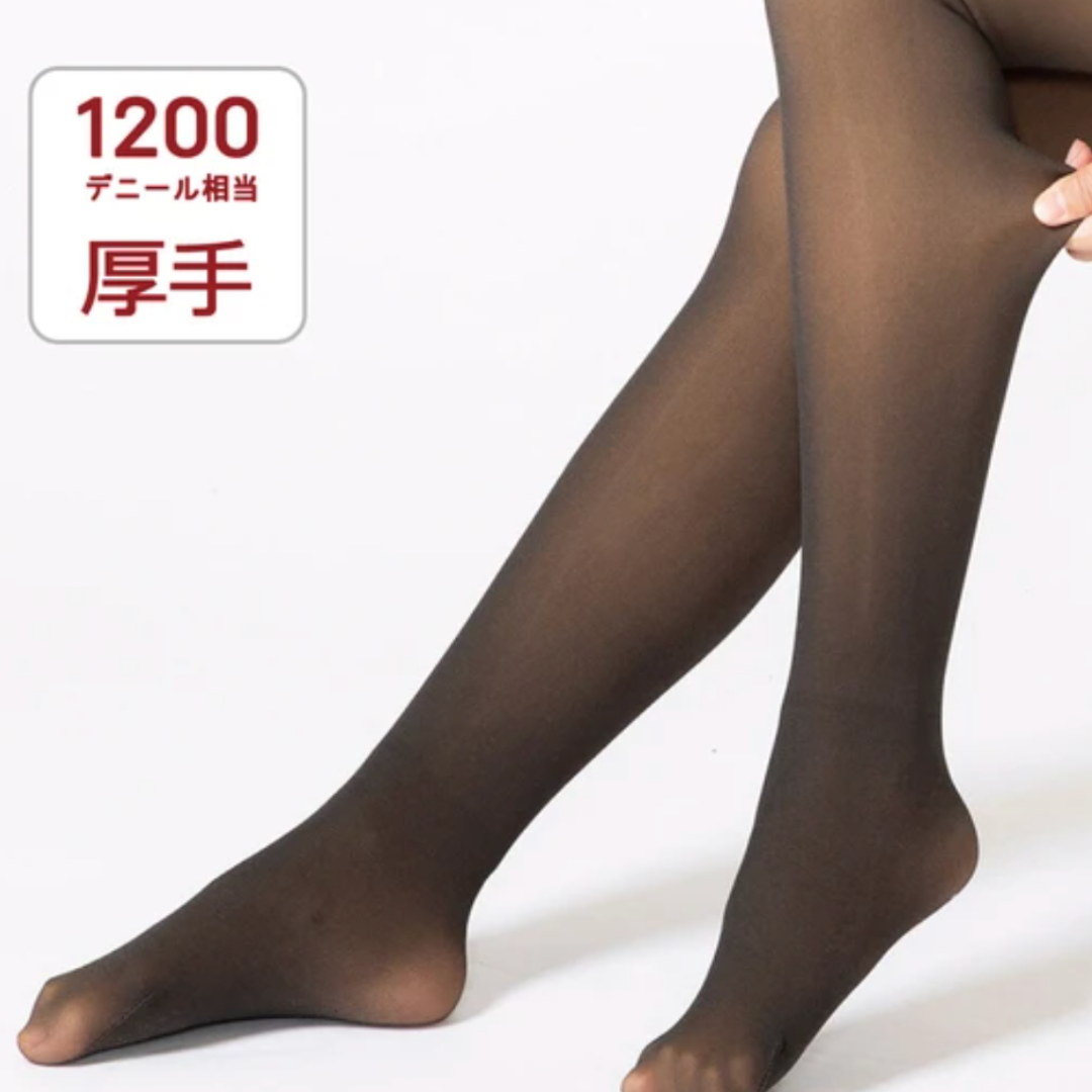 ストッキング風タイツ 厚手 ブラック ※1/28-2/3頃より順次発送