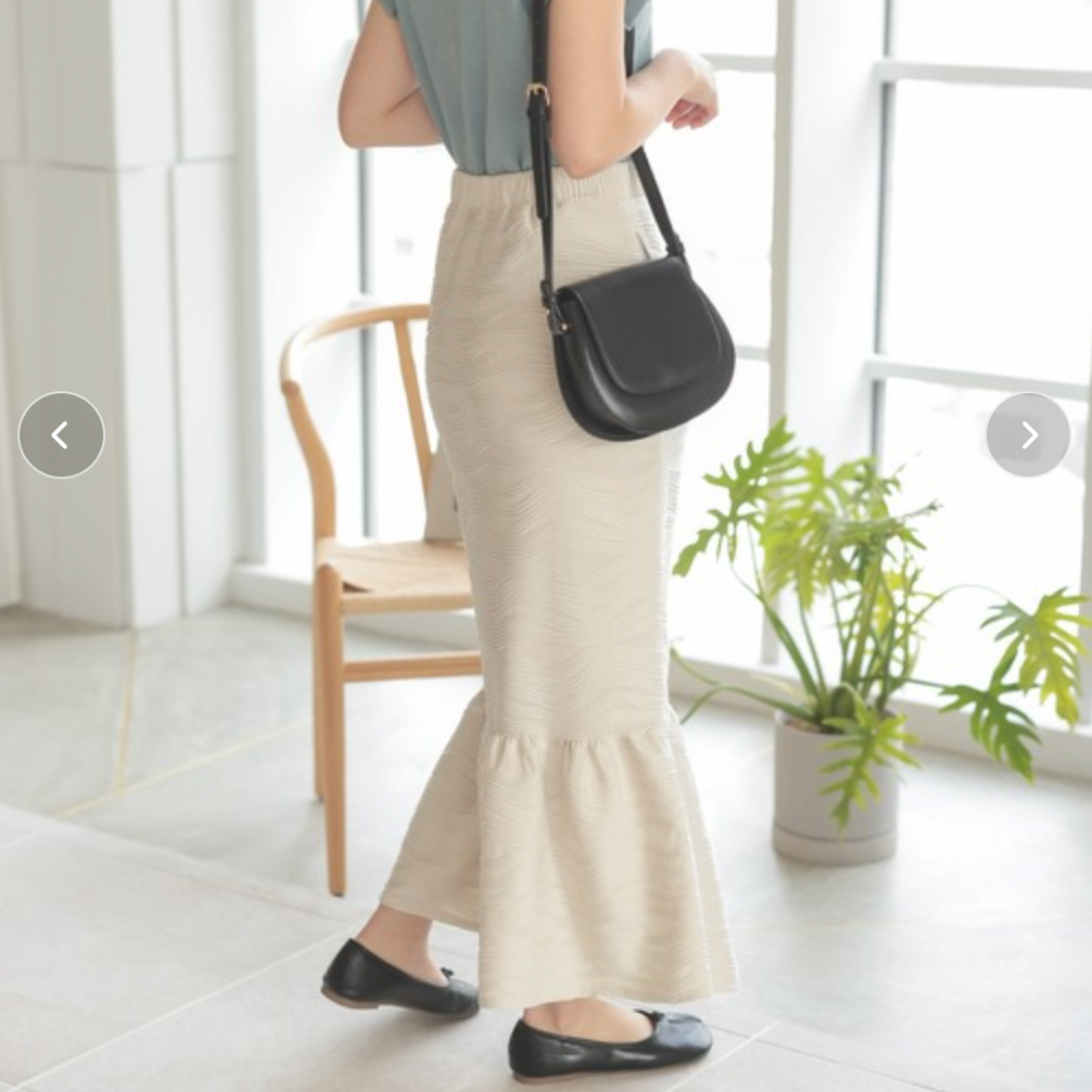 なみなみ柄マーメイドスカート -アッシュホワイト- ※10/29〜11/4より順次配送