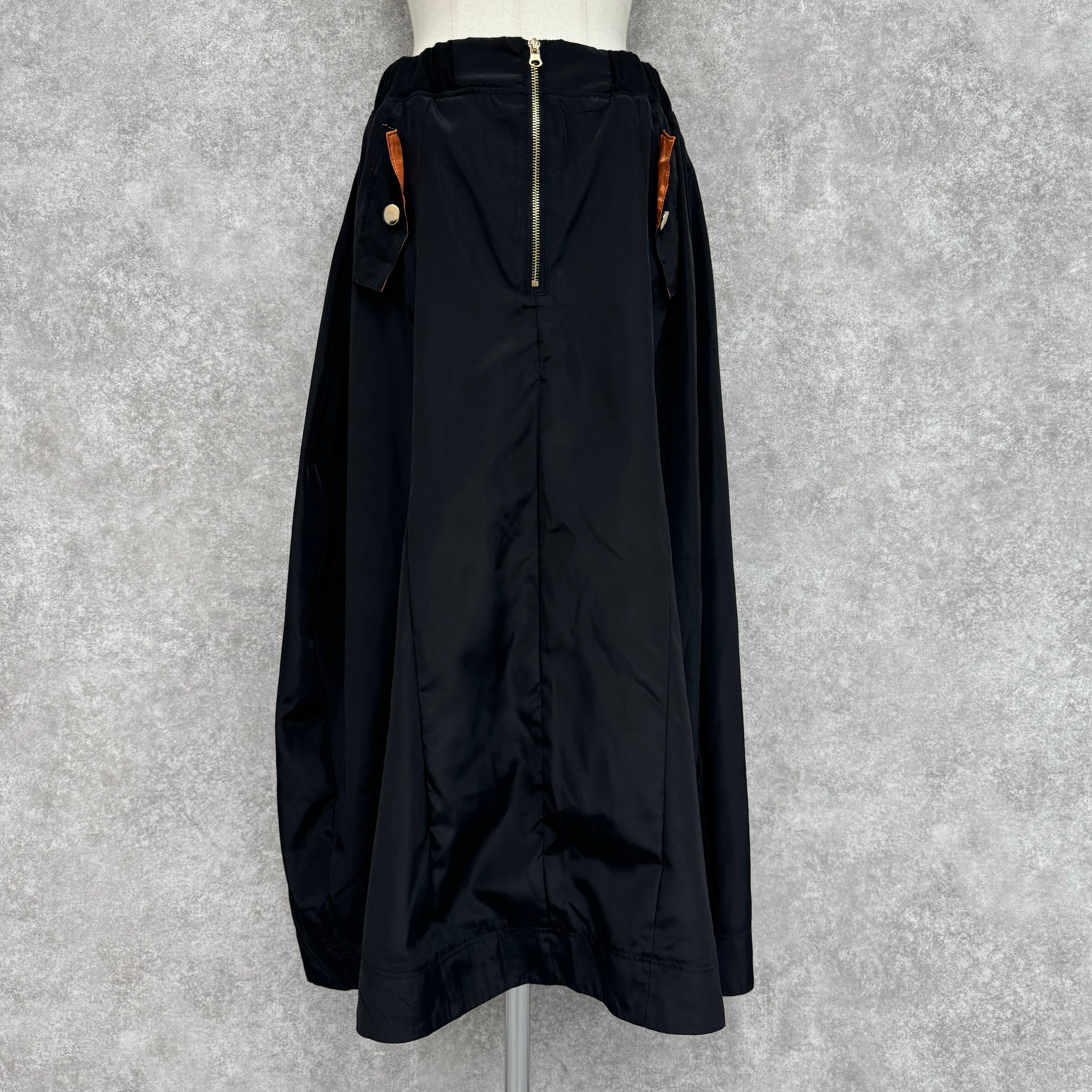 【ぞうねこ特別別注】 MA-1フレアスカート ブラック ※7/23〜29迄に順次配送予定