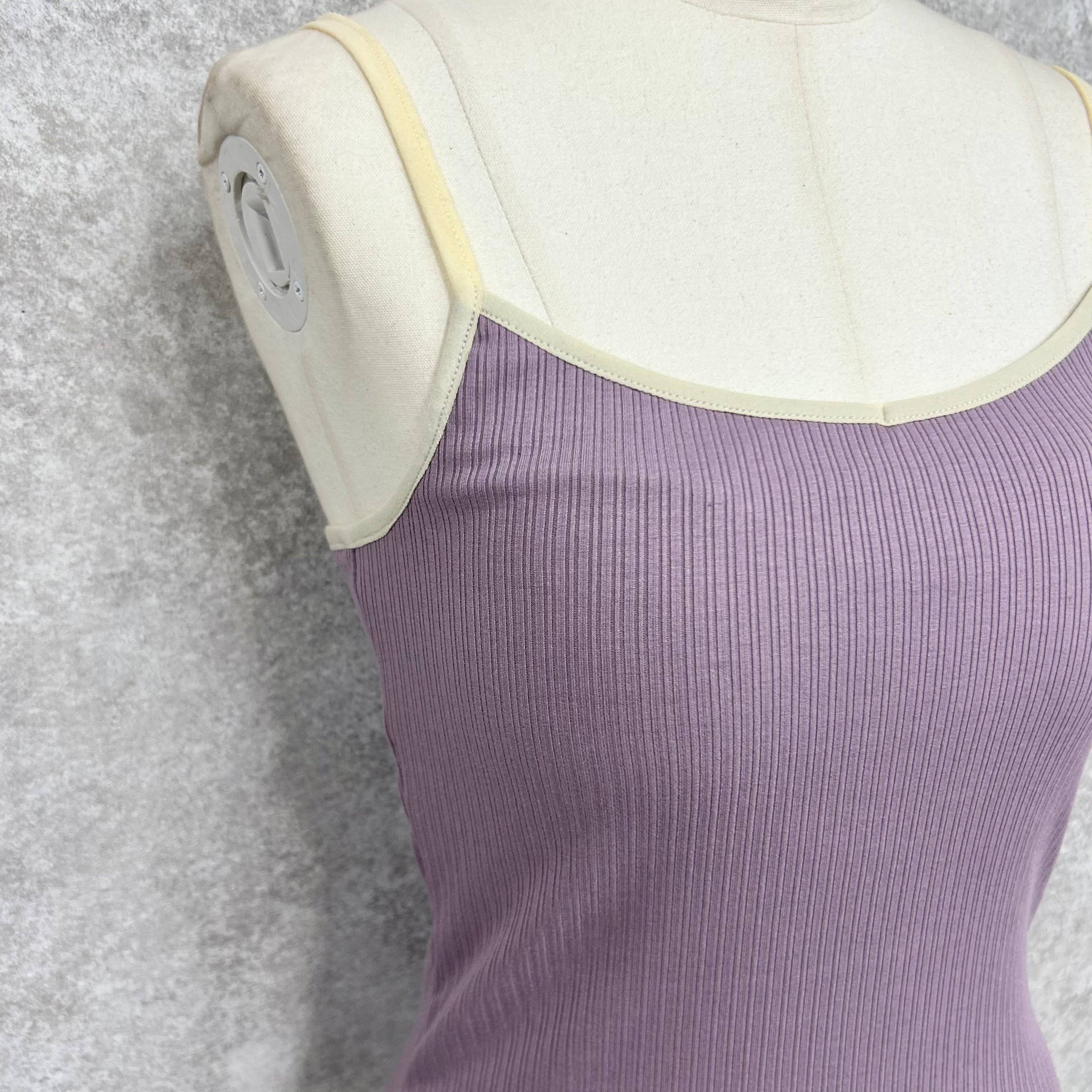 バイカラーカップ付キャミ -ラベンダー- ※1/28-2/3頃より順次発送