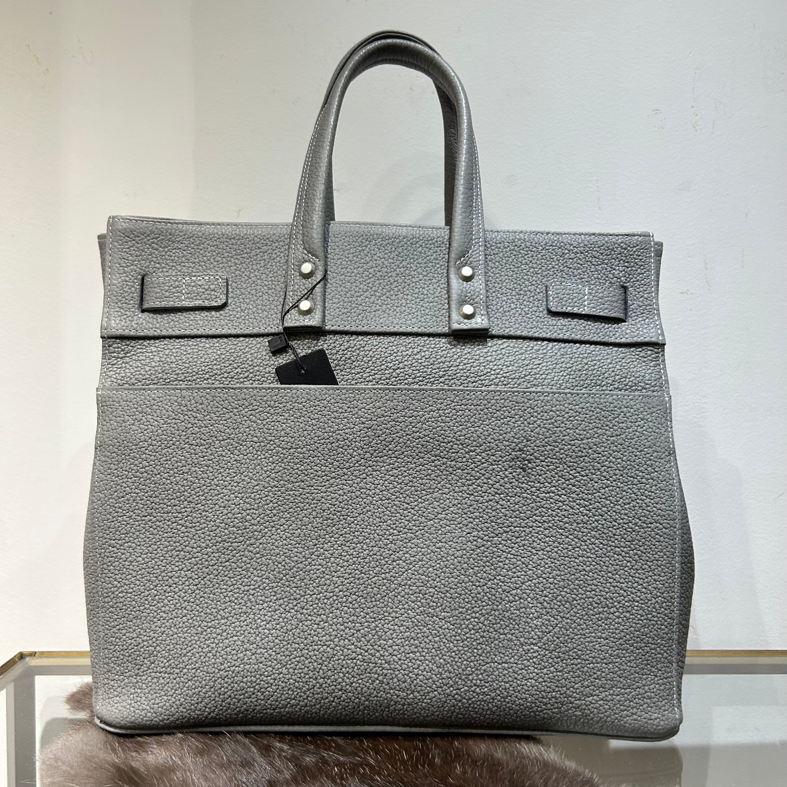 ⚠️予約【M.U.L.】stud seriesトート シボ型押し  -アイスグレー-  ※R7. 6月末納品予定